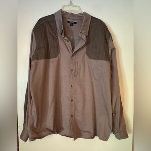 Gander Mountain Guide Series 2XL Men's Button up Shirt Tan & Olive/Green